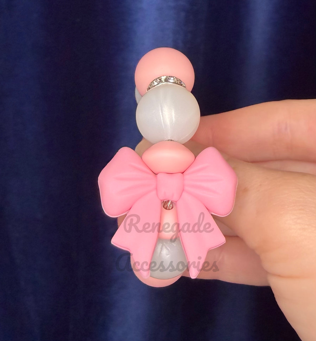 Silicone Charm - Pink Bow