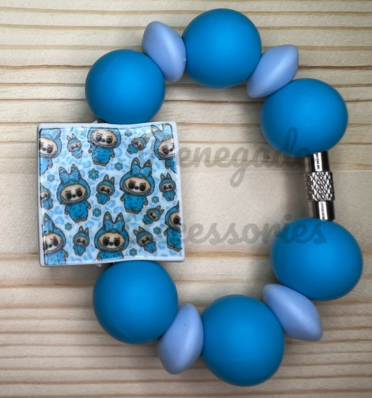 Silicone Charm - Bubu Blue Flowers
