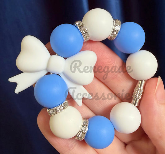 Silicone Charm - White Bow - Coastal Cowgirl