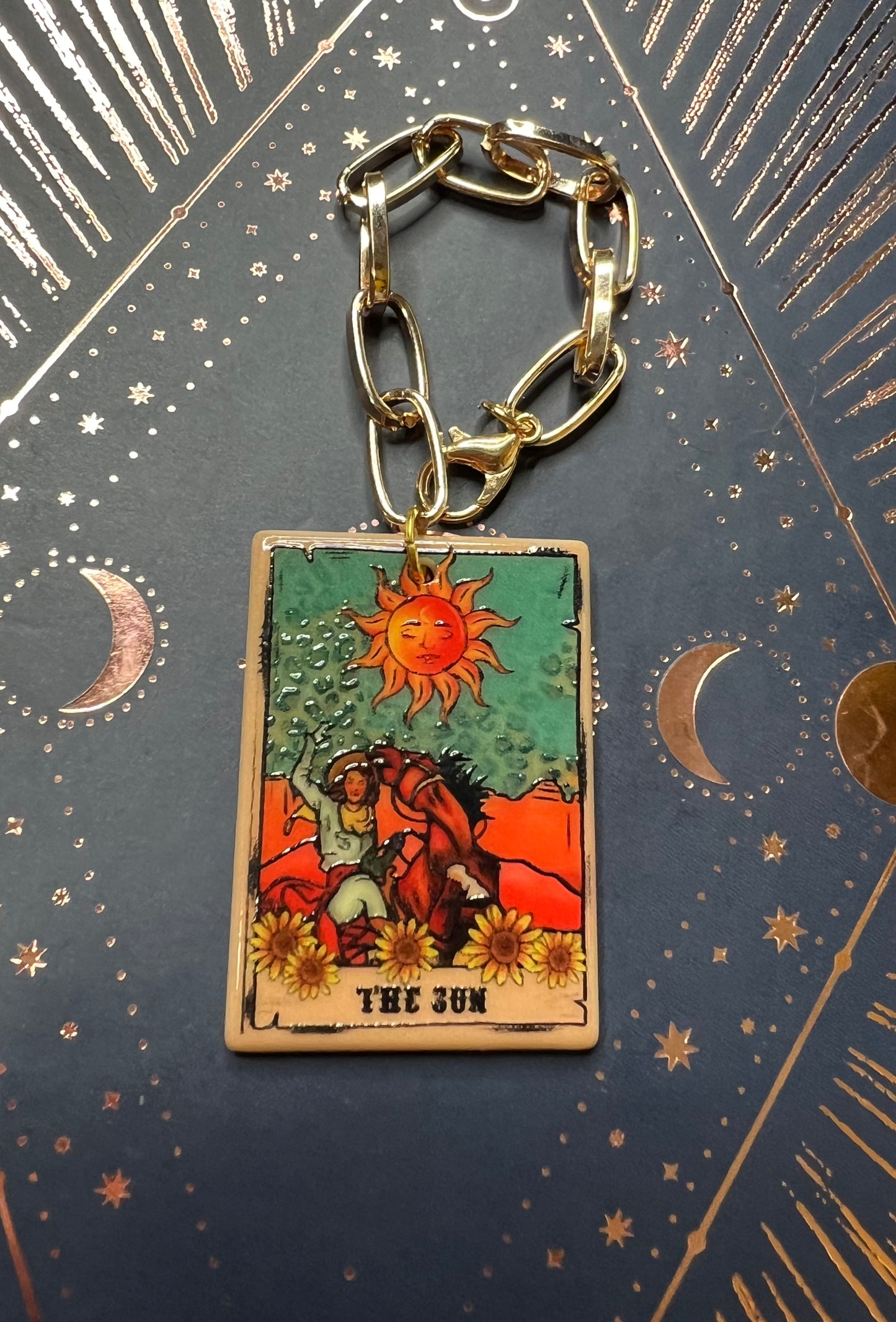 Metal Charm - The Sun Tarot - Gold