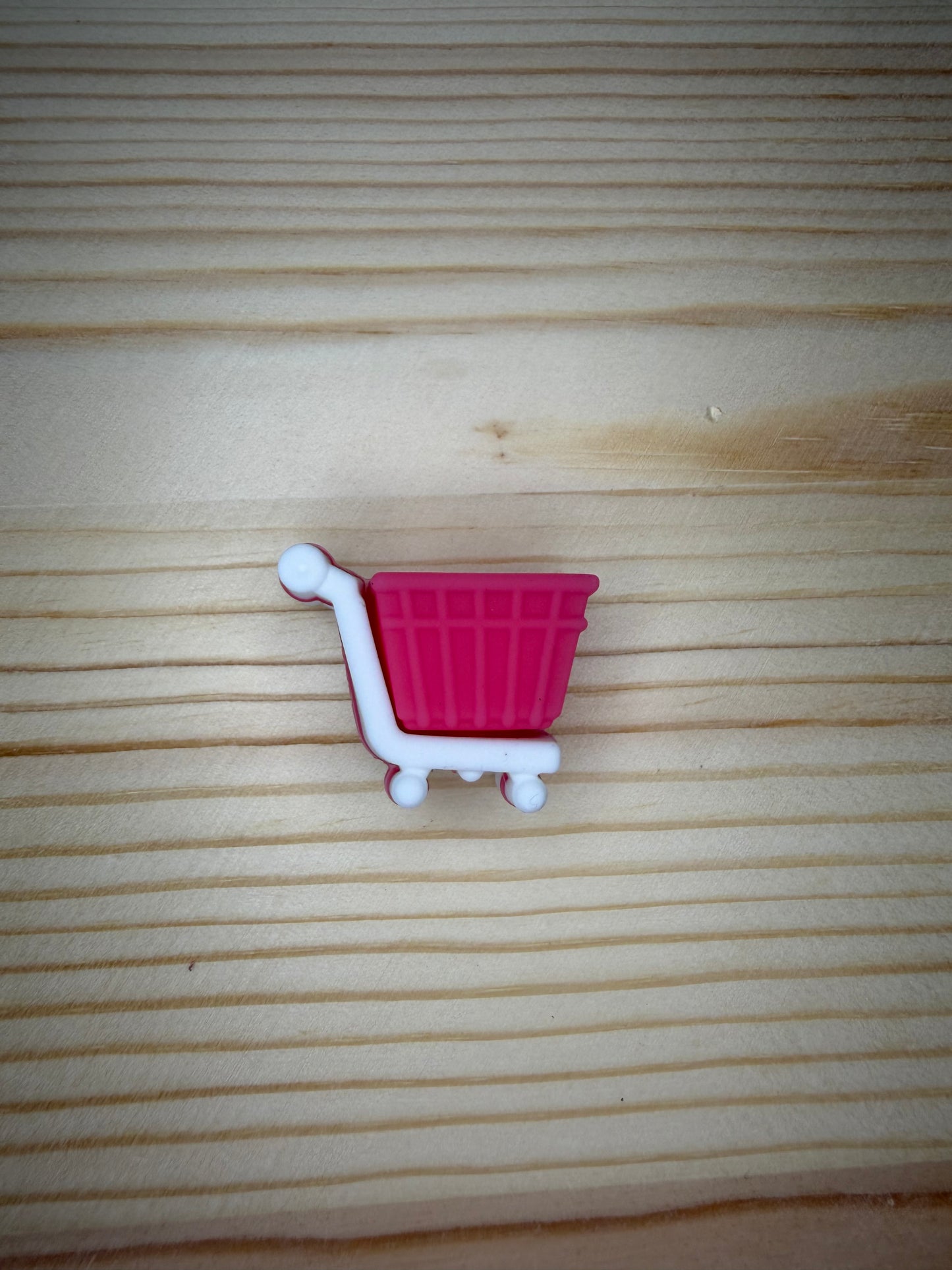 Focal Bead - Pink Shopping Cart