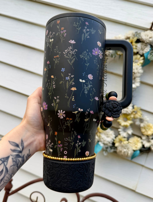 Bracelet Stack - Gold/Midnight Floral 🖤40 OZ HYDROJUG🖤