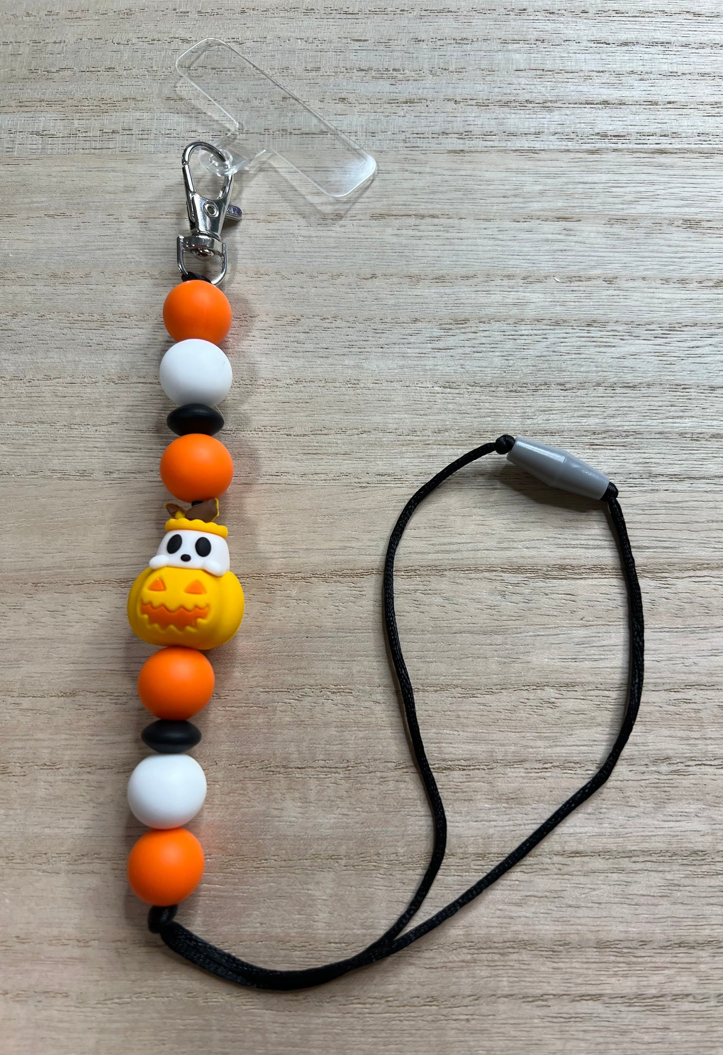 Phone Charm / Lanyard - Ghost Pumpkin