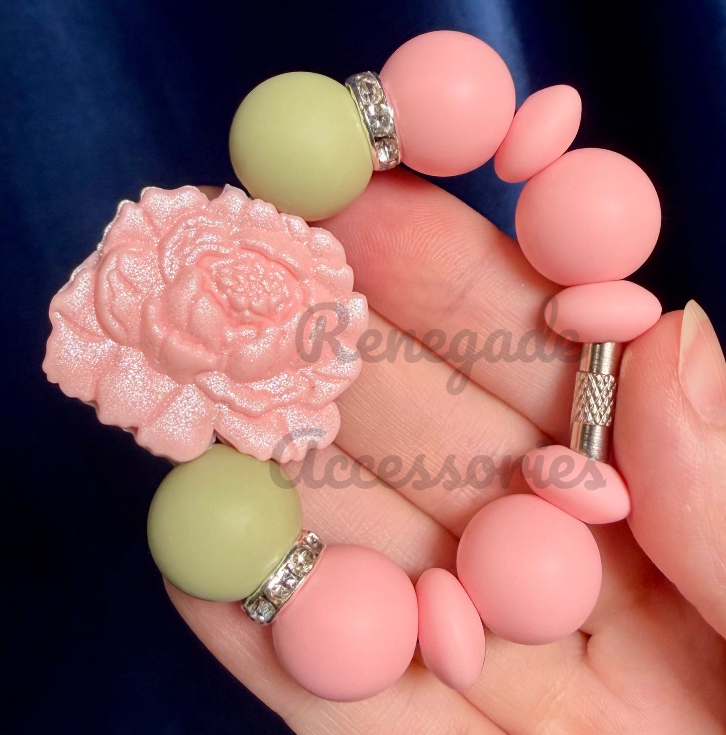 Silicone Charm - Pink Peony - Jessica