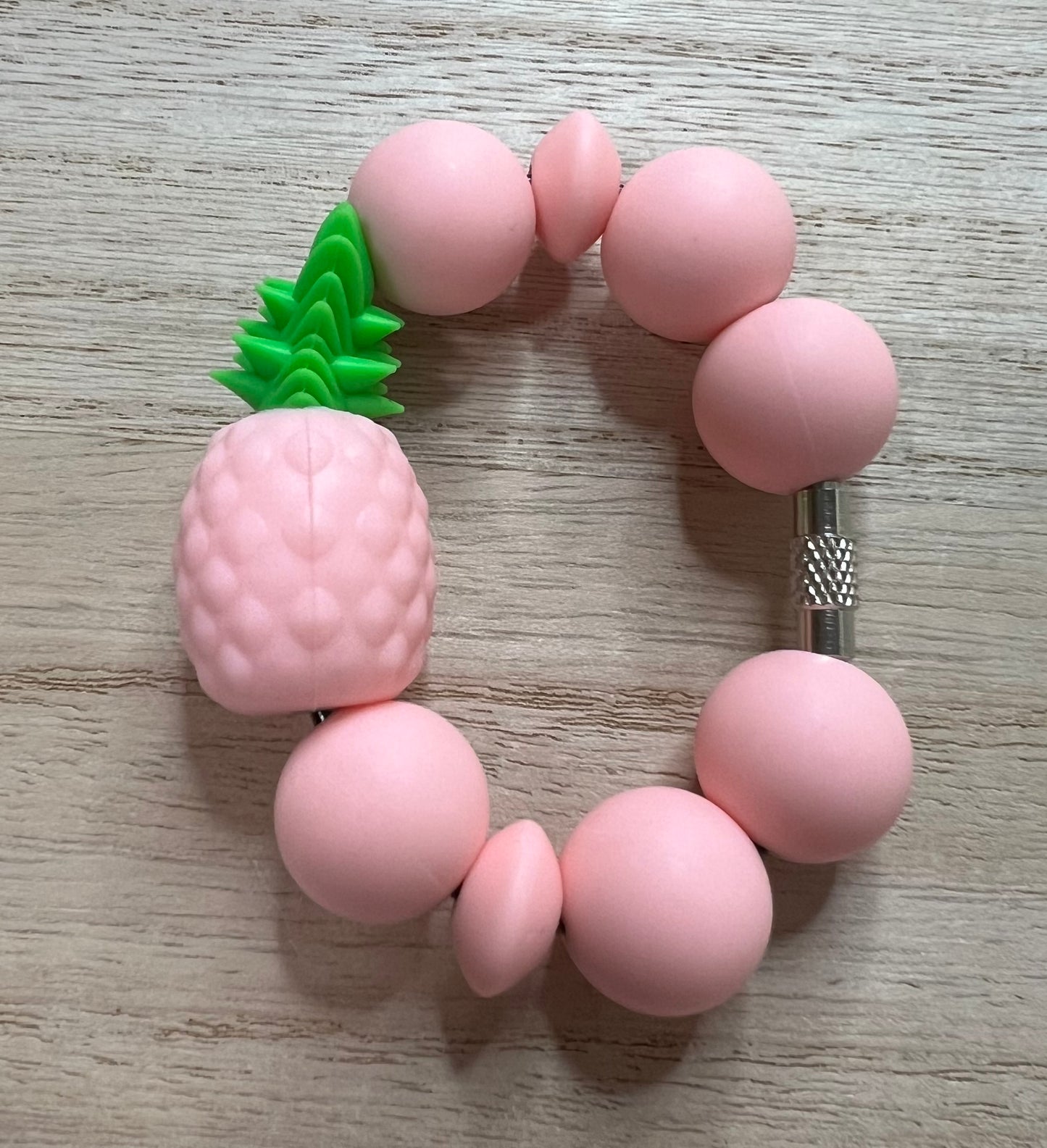 Silicone Charm - Pink Pineapple