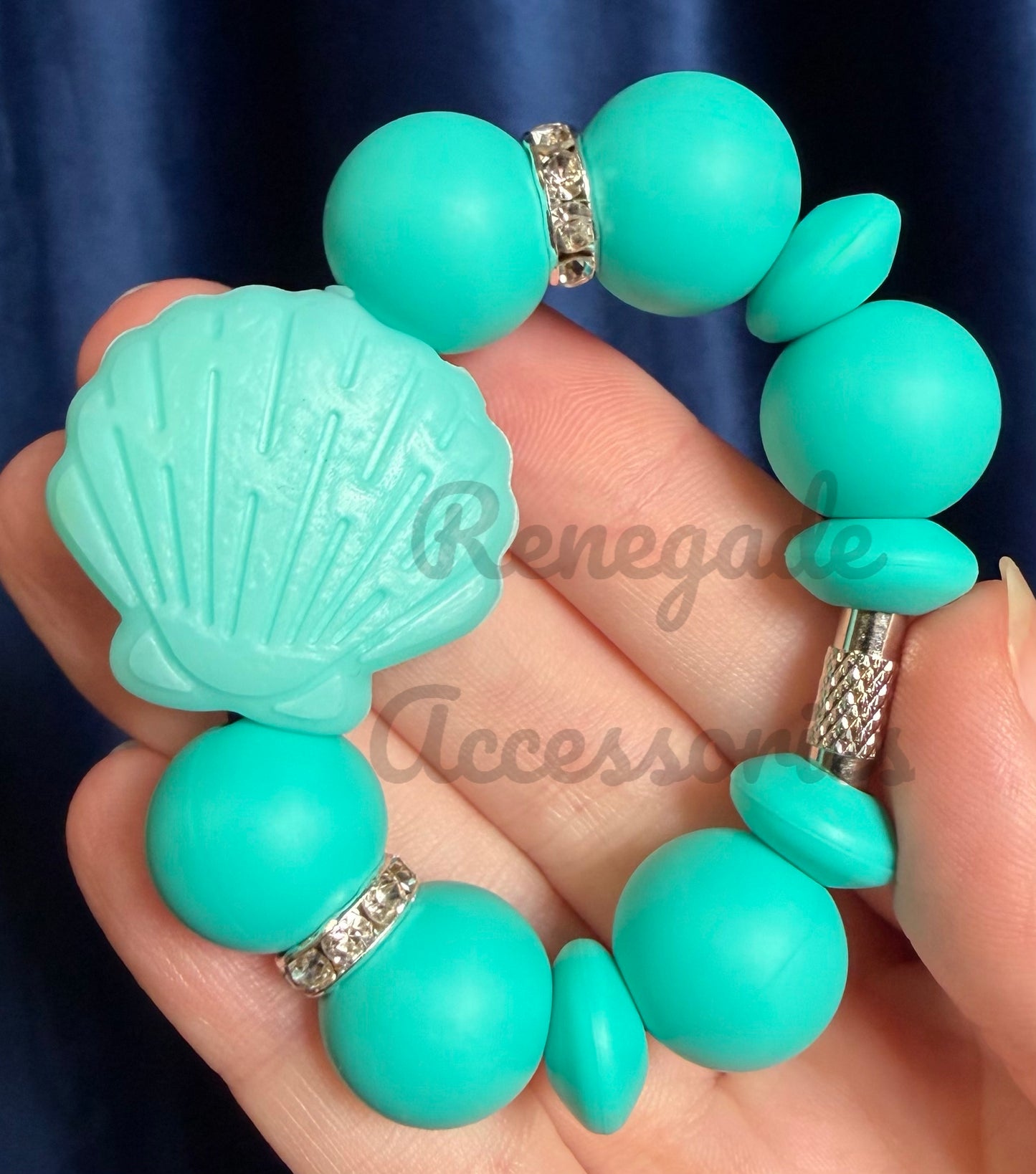 Silicone Charm - Blue Seashell