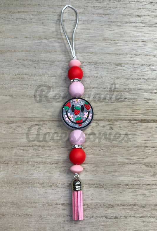Silicone Charm - Enchanted Charms - Smiley Strawberry - Strawberry Fields
