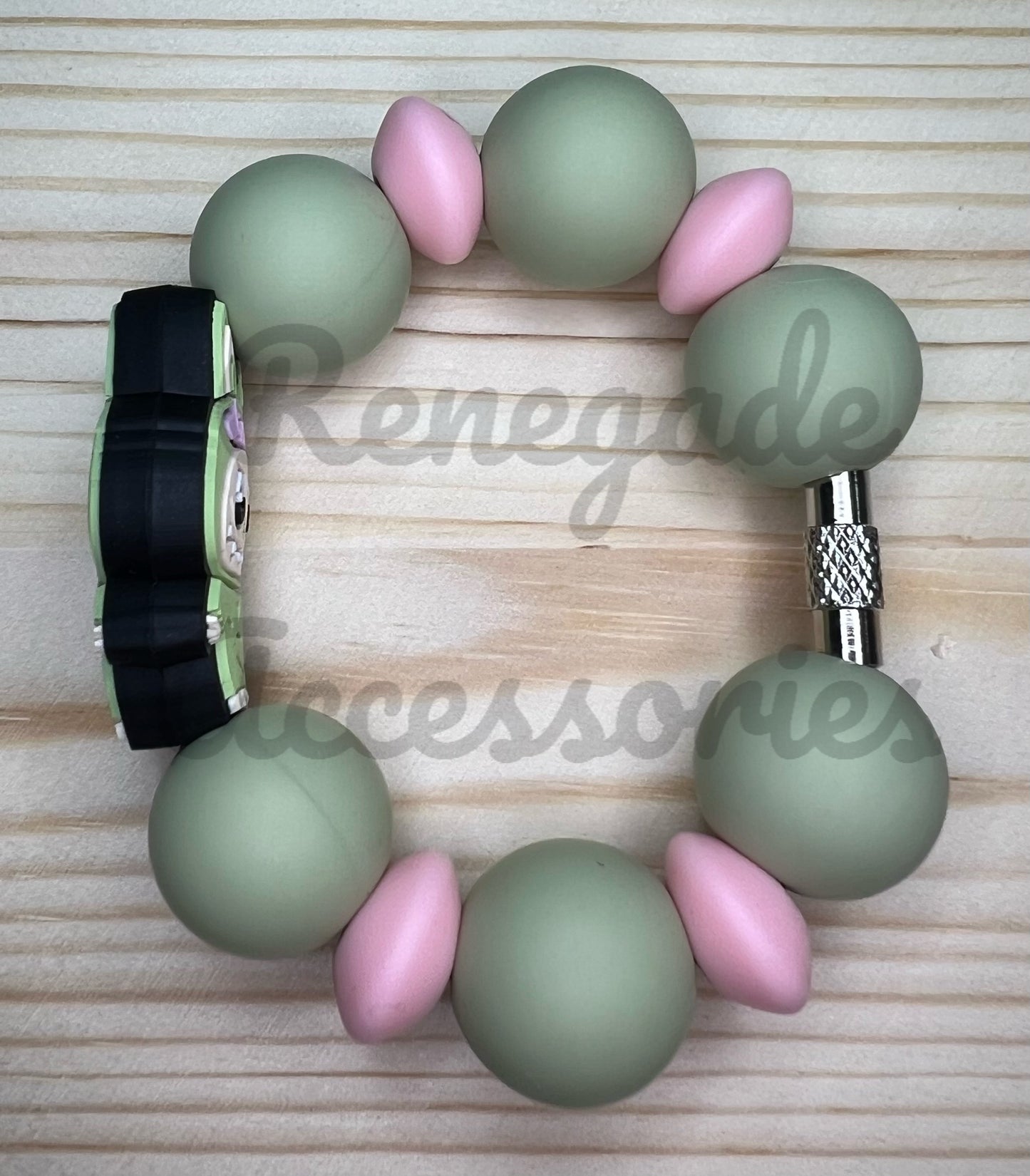 Silicone Charm - Bubu Green Bow