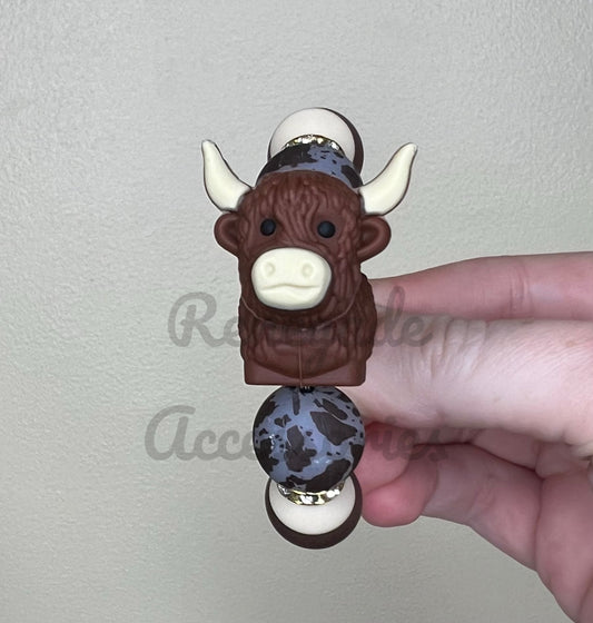 Silicone Charm - Highland Cow - Howdy/Outwest