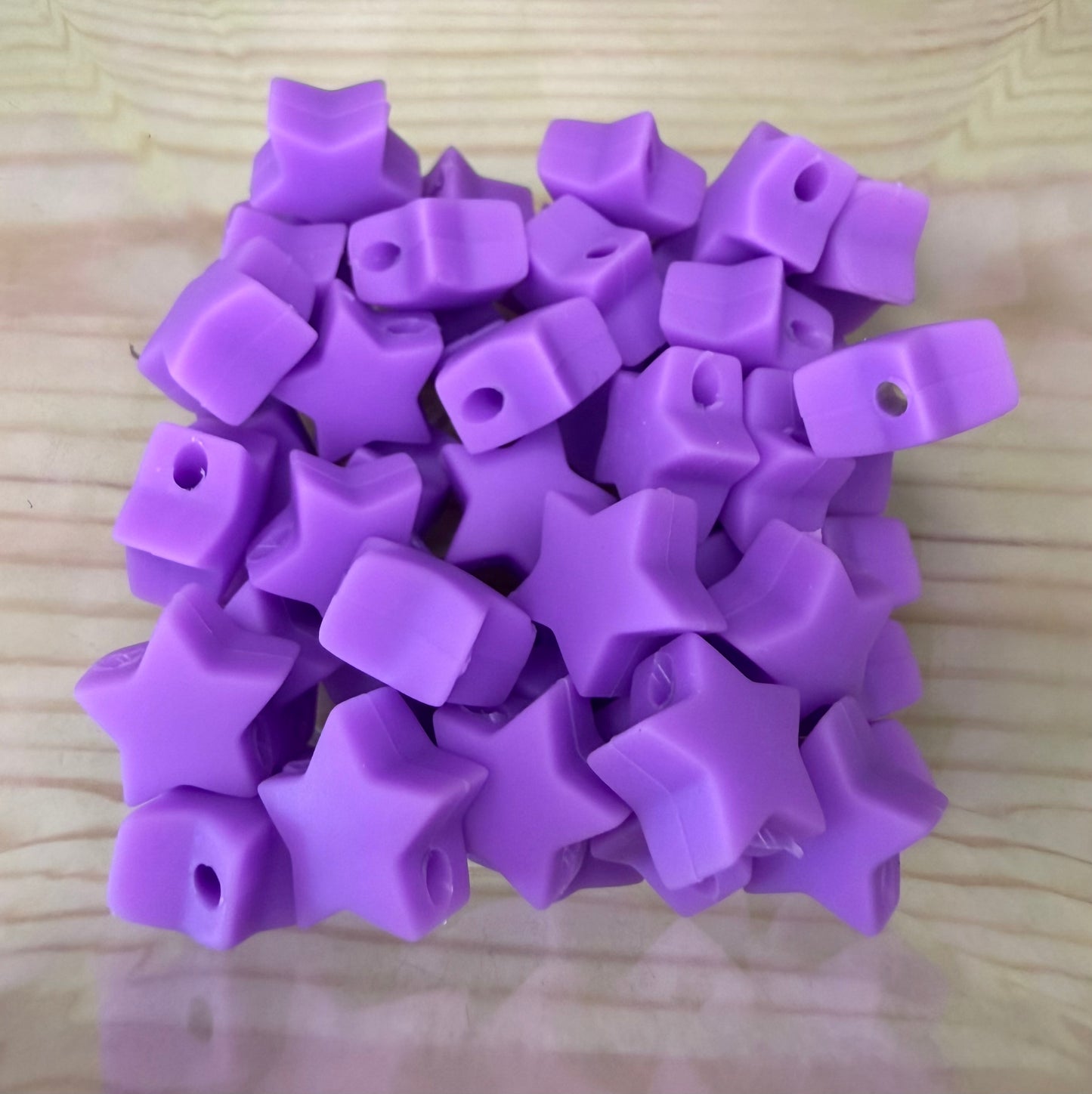 Focal Bead - Purple Stars Set Of 50
