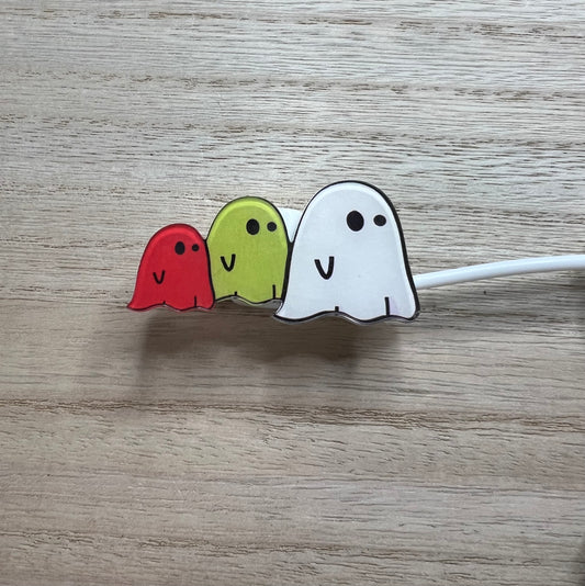 Straw Topper - Ghost Trio - Acrylic Topper