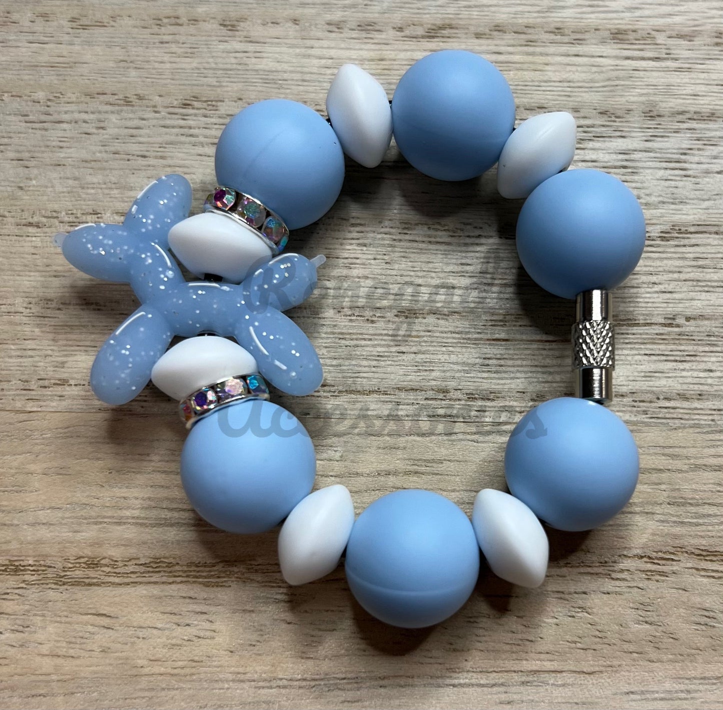 Silicone Charm - Balloon Dog Blue