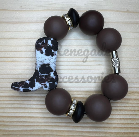 Silicone Charm - Cowhide Boot - Howdy/Outwest