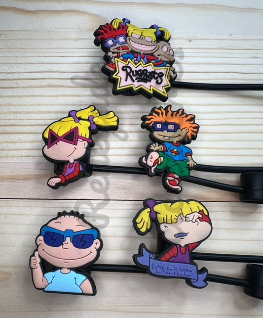 Straw Topper - Bundle Of 5 - Cartoon Characters