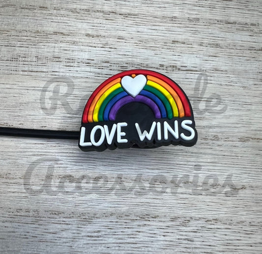 Straw Topper - Love Wins Rainbow - Pride
