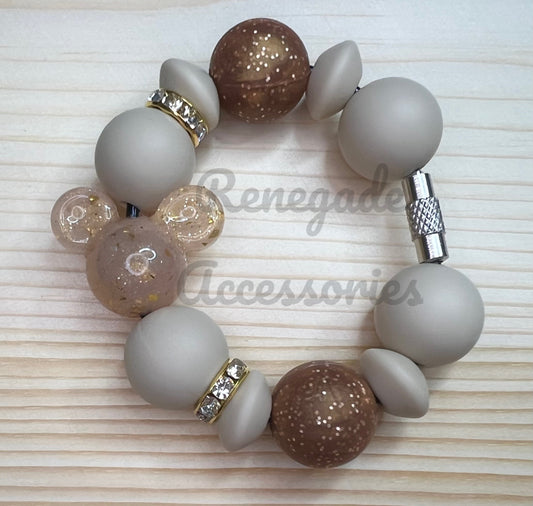 Silicone Charm - Mouse Ears Glitter