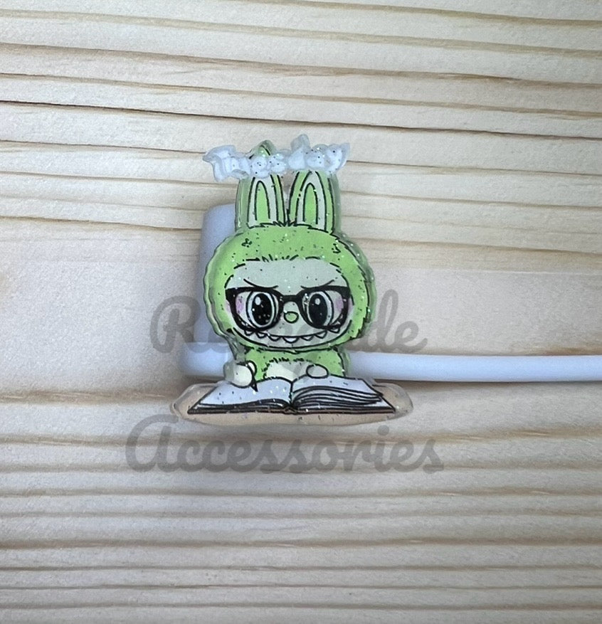 Straw Topper - Bubu Writing “Tuesday” Lime Green