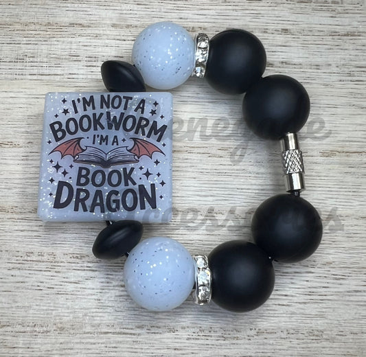 Silicone Charm - Book Dragon