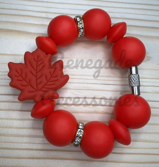 Silicone Charm - Red Leaf