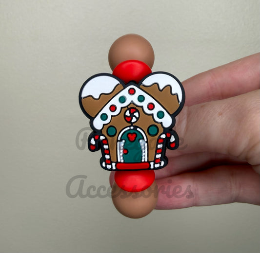Silicone Charm - Mouse Ears Gingerbread House