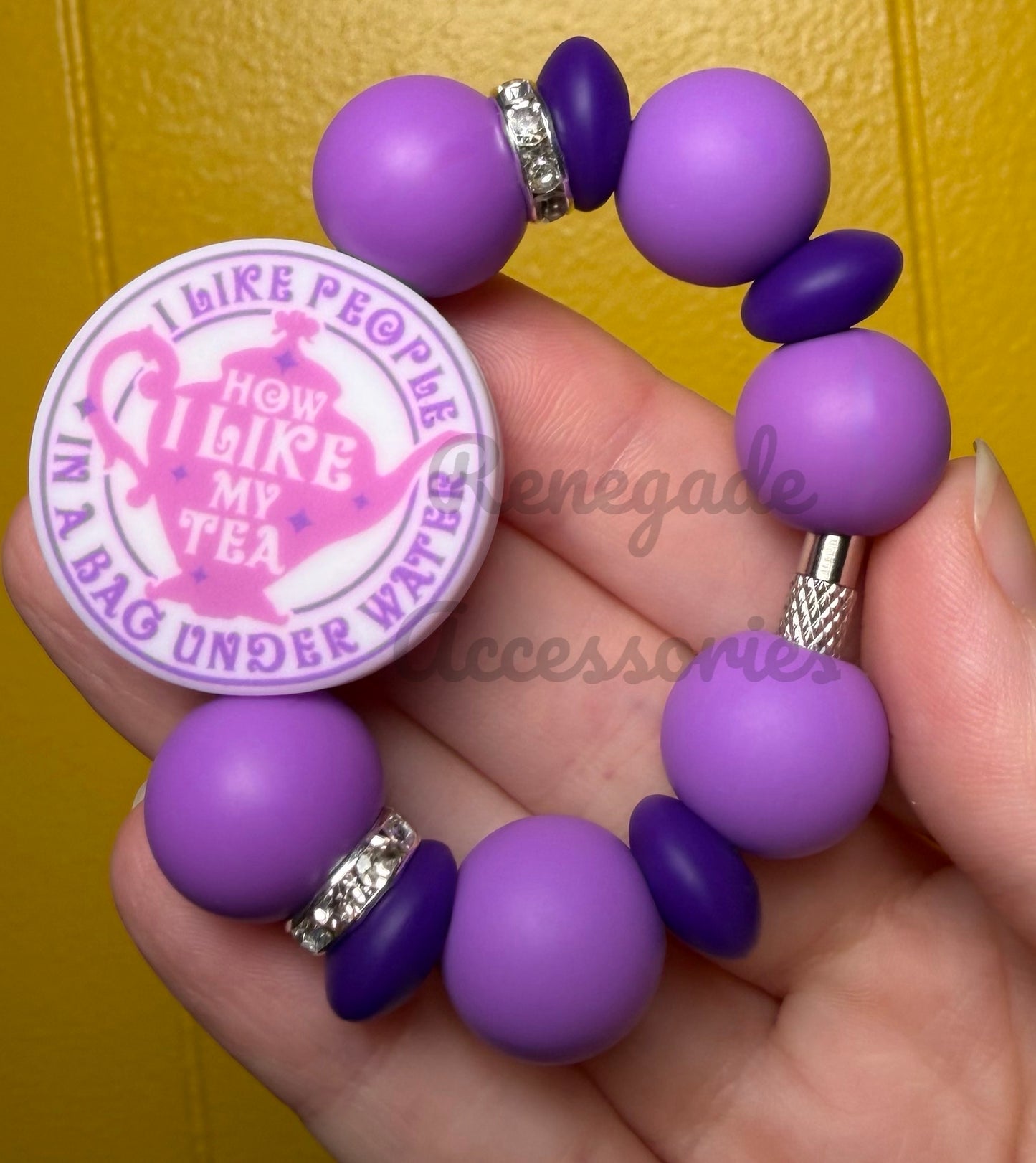 Silicone Charm - I Like People How I Like My Tea