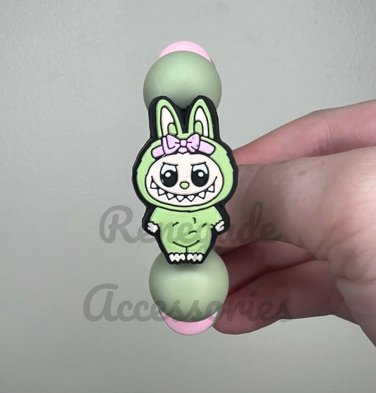 Silicone Charm - Bubu Green Bow