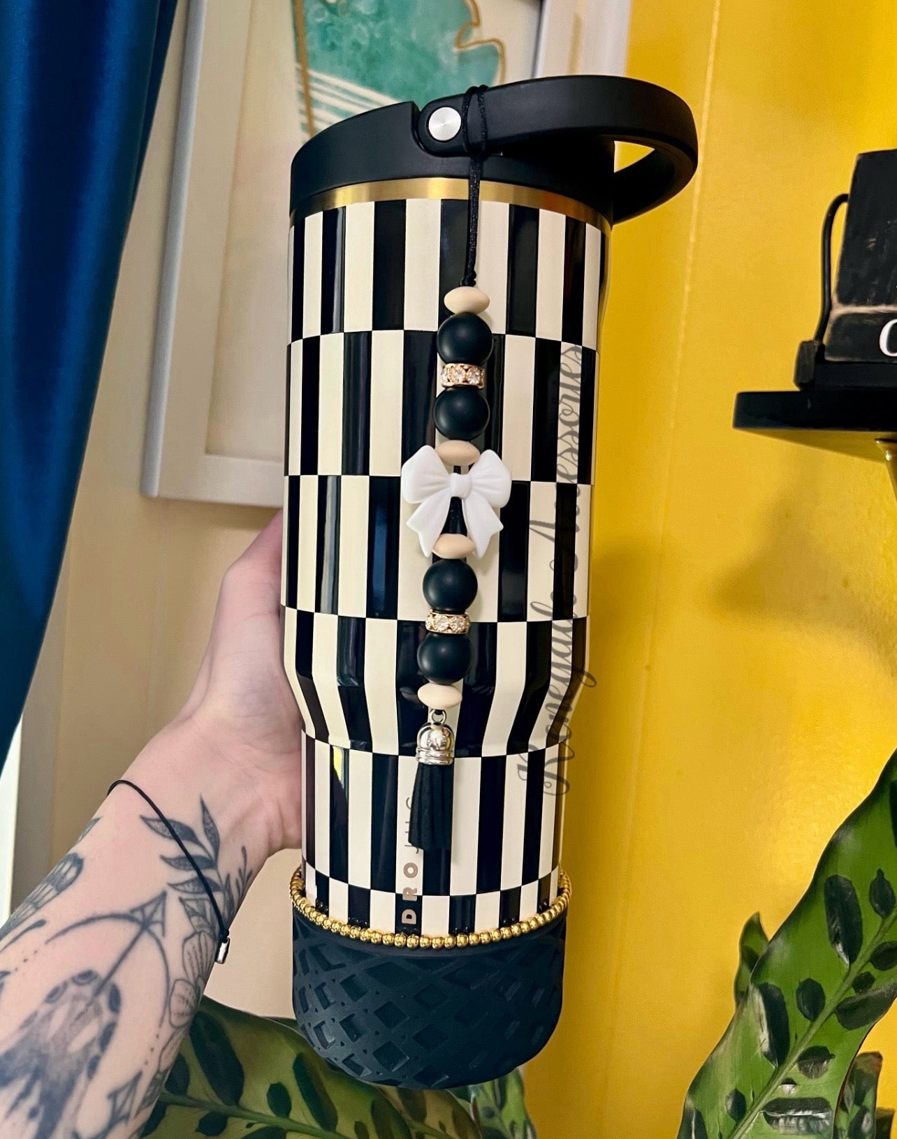 Silicone Charm - Enchanted Charms - White Bow - Black Tie