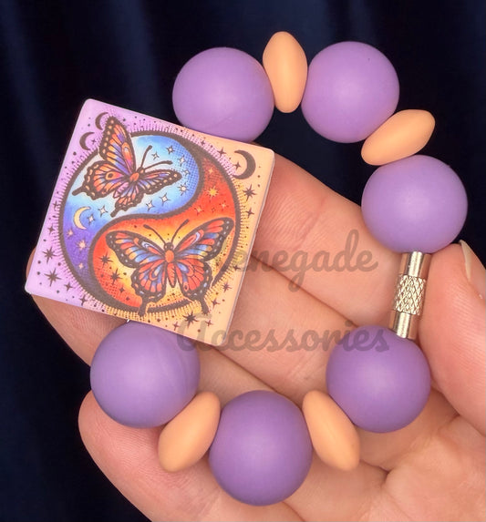 Silicone Charm - Yin Yang Butterfly Moons