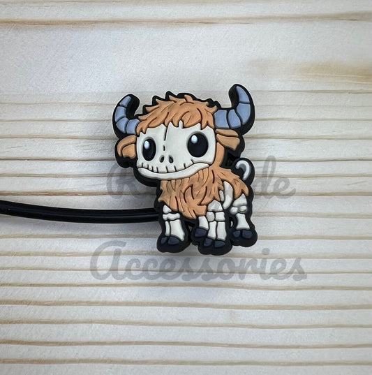 Straw Topper - Skeleton Cow
