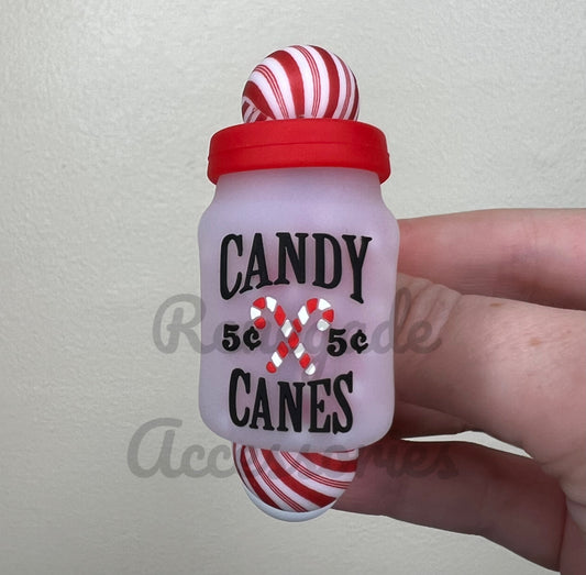 Silicone Charm - Candy Canes (Moving Candy Canes Inside Focal!)