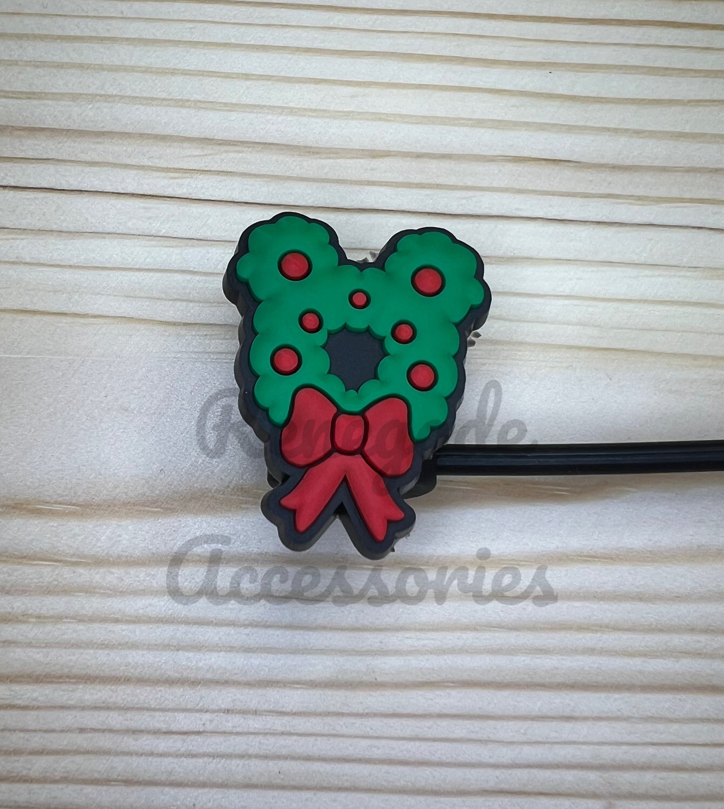 Straw Topper - Mouse Ears Wreath