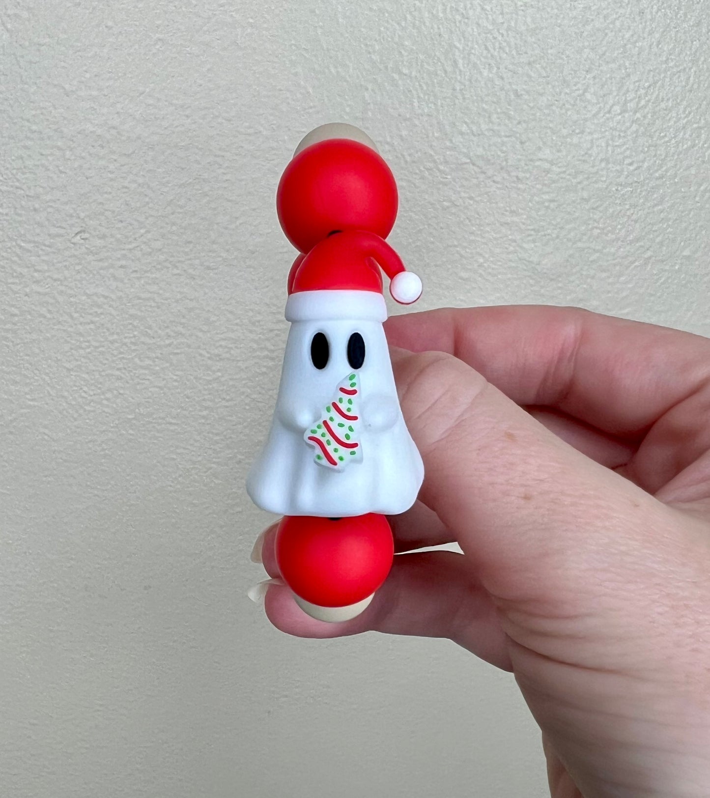 Silicone Charm - Christmas Cake Ghost