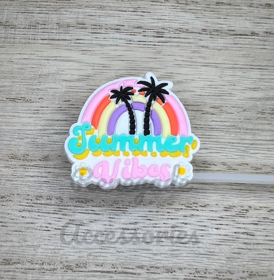 Straw Topper - Summer Vibes Palm Trees