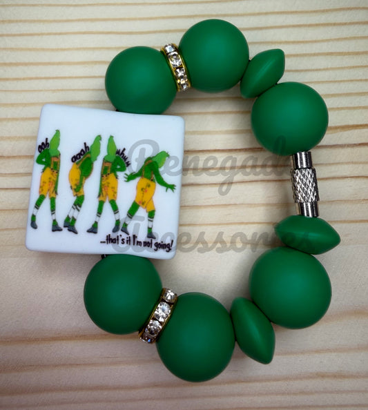 Silicone Charm - I’m Not Going Christmas Green Guy - Frosted Emerald