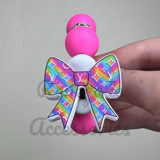 Silicone Charm - Luxe Neon Bow