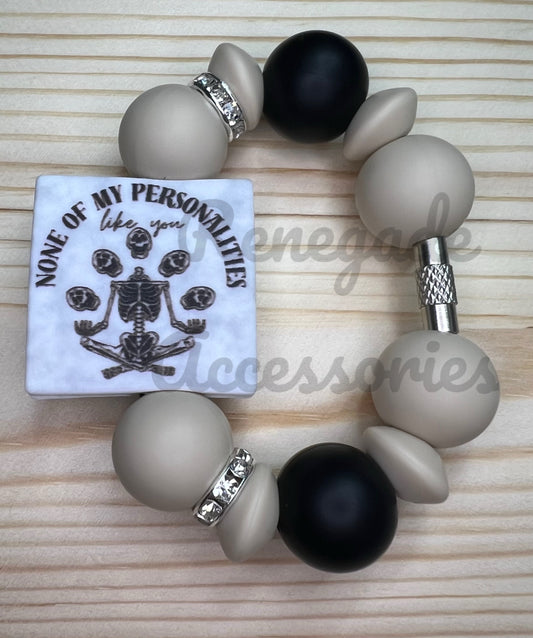 Silicone Charm - None Of My Personalities Like You Skeleton