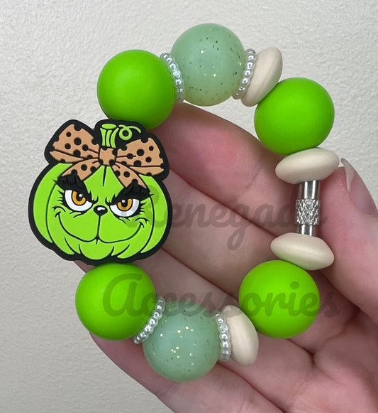 Silicone Charm - Christmas Green Guy Pumpkin