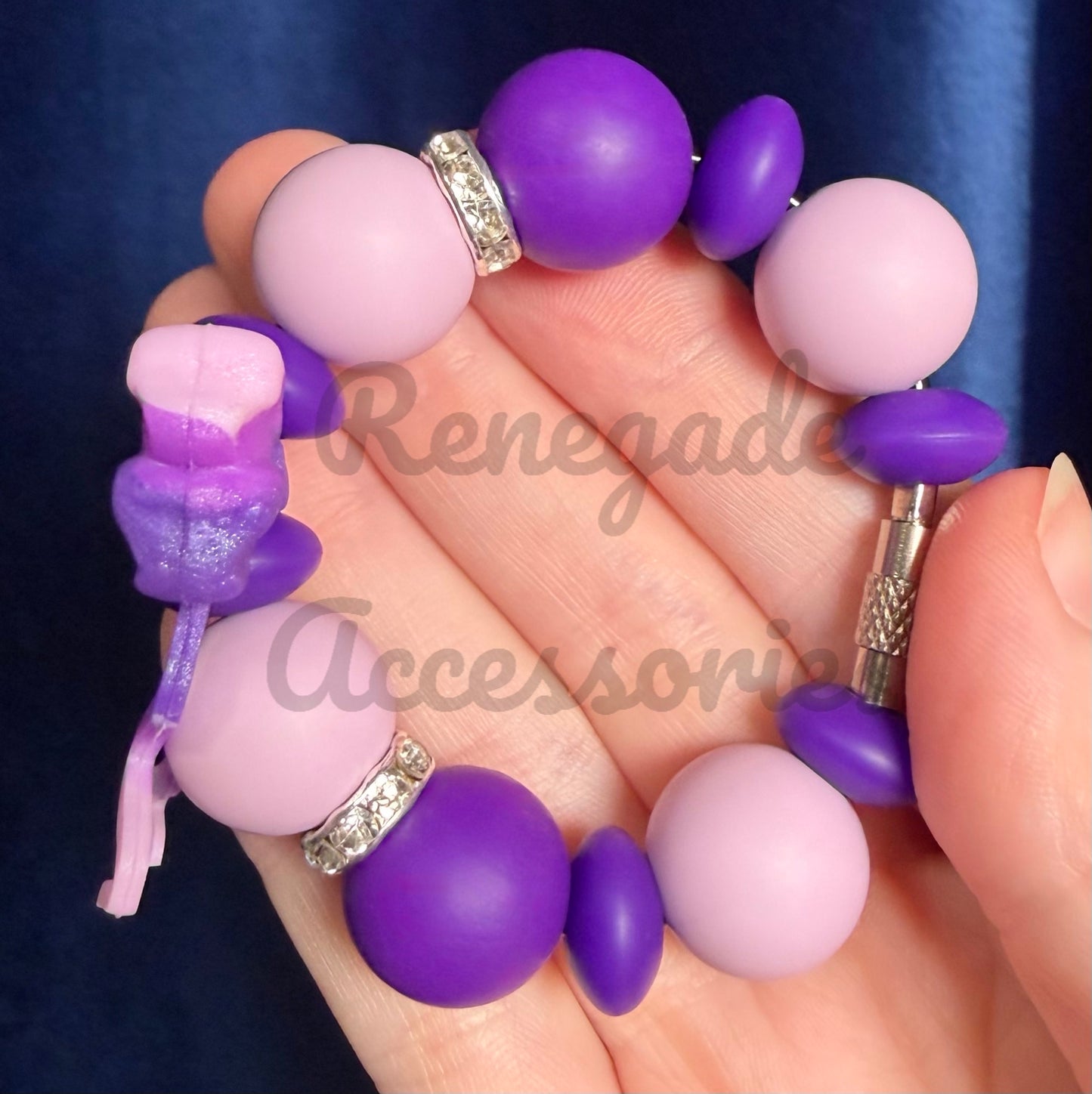 Silicone Charm - Purple Swirl Bow - Jane