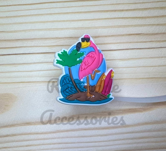 Straw Topper - Flamingo