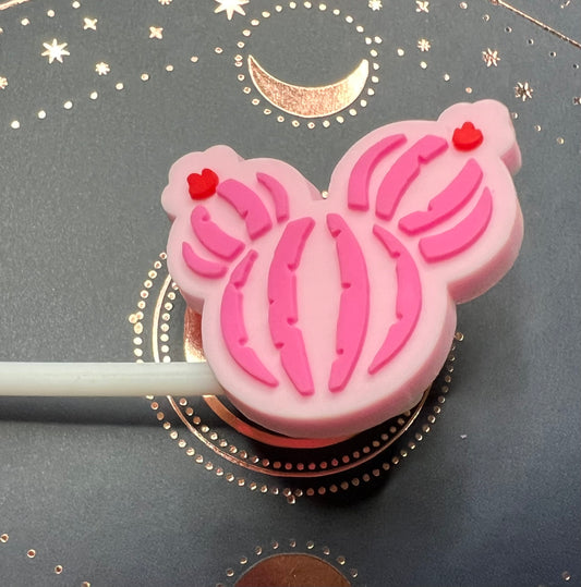 8MM Straw Topper - Pink Cactus Mouse Ears