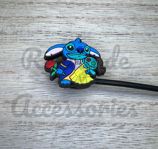 Straw Topper - Blue Alien Beauty Princess Character