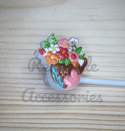 Straw Topper - Flower Pot