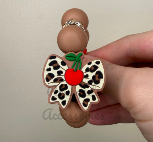 Silicone Charm - Wild Cherry Bow