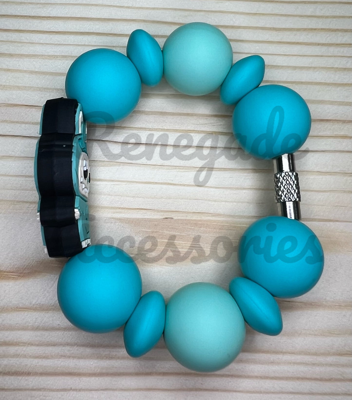 Silicone Charm - Bubu Turquoise/Teal Bow
