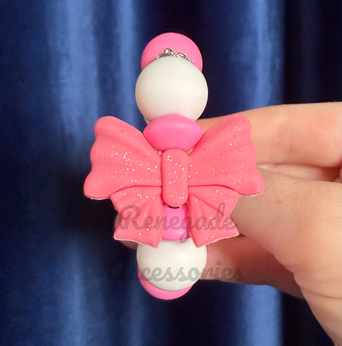 Silicone Charm - Pink Bow - Utah Mom