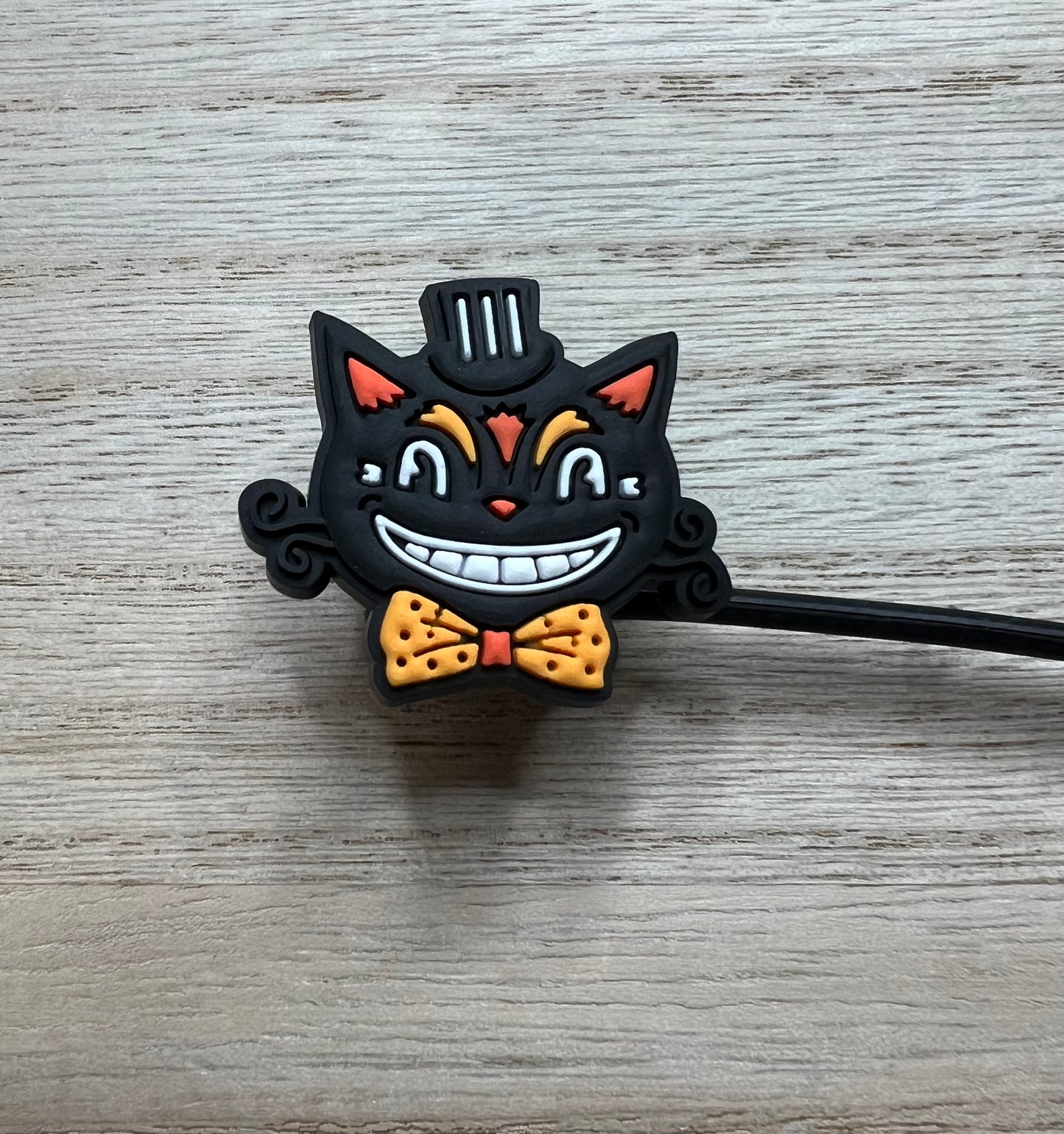 Straw Topper - Vintage Circus Cat