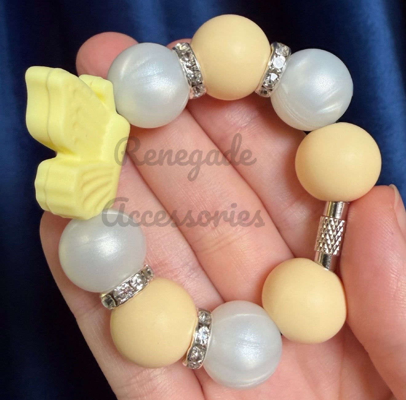 Silicone Charm - Yellow Butterfly - Keepsake/Butter/Berries And Cream