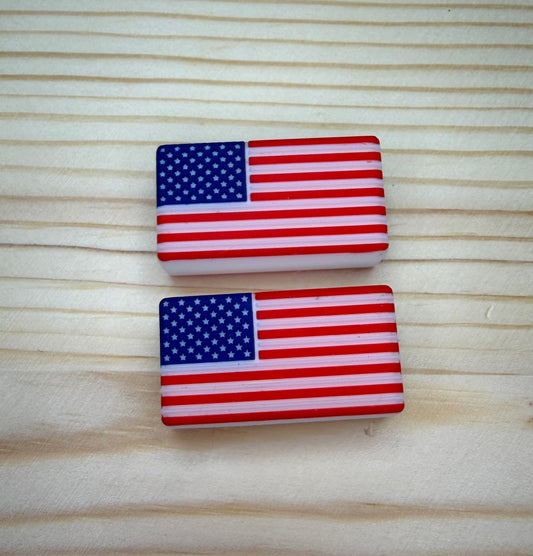 Focal Beads - American Flag Set Of 2