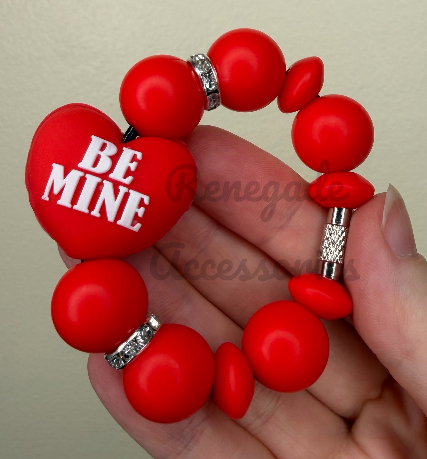 Silicone Charm - Sweet Heart/Be Mine - Double Sided Heart!