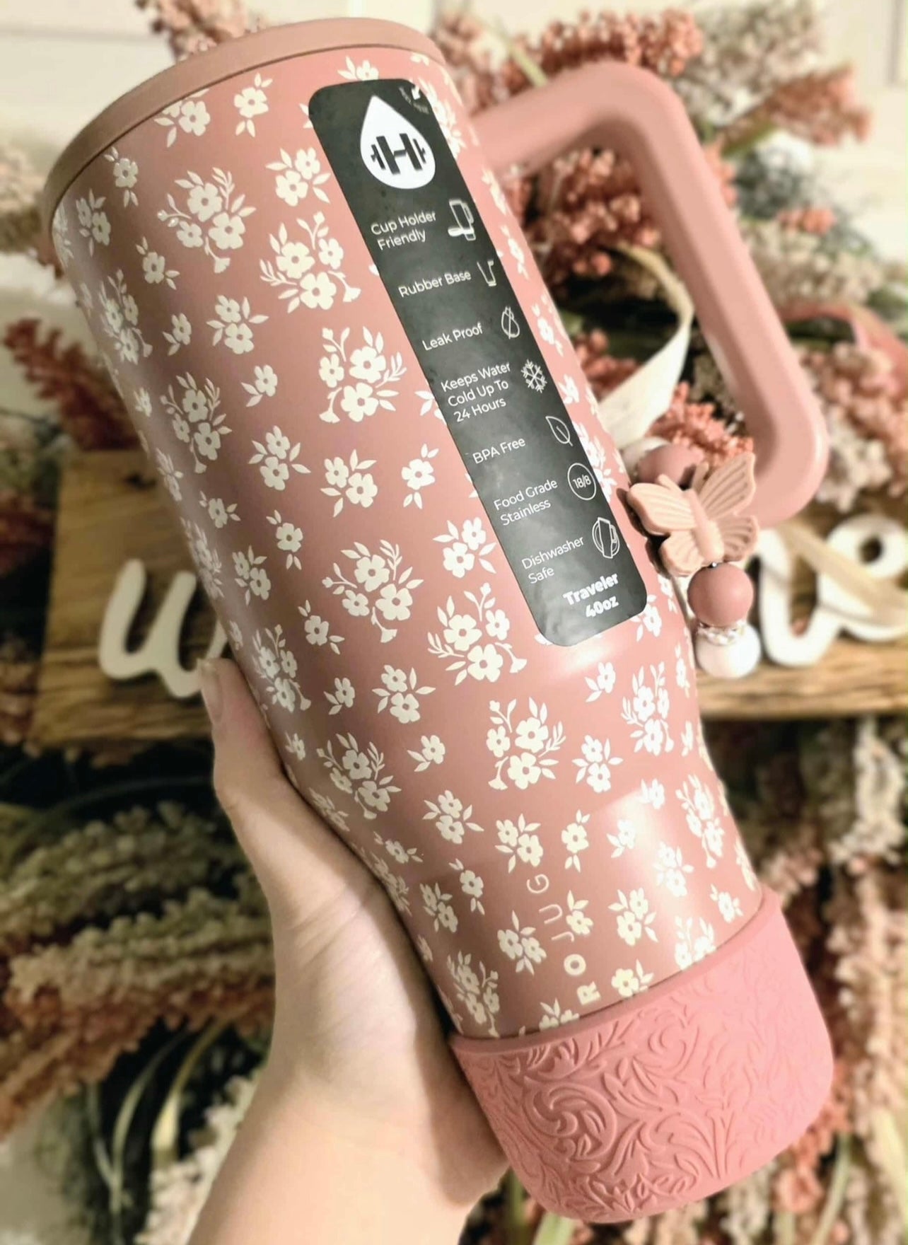 Silicone Charm - Butterfly - Mauve Meadow